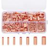 250Pcs/box Wire Ferrules Kit 7 Size Copper Crimp Connector Non Insulated Electrical Butt Terminal Assortment Kit