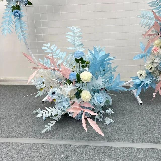 Свадебное шампанское Искусственные цветы Ряд Украшения для центра стола на вечеринку Декор арки Стена Окно Задник Композиция Реквизит Лист Подвесной Цветочный