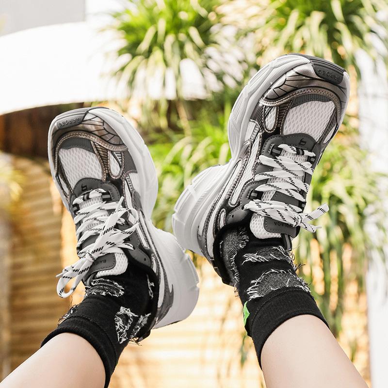 Пара сетчатых дышащих кроссовок для папы, низкие, на толстой подошве, увеличивающие рост, повседневные мужские туфли, спортивные кроссовки для бега YH917 поколение