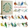2D Flat Arcylic Sea Glass Bird Advent Calendar 2025, 24 Day Coastal Christmas Countdown with Handcrafted Sea Glass Ornaments, for Beach Nature Lovers