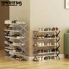 Складная полка для обуви Простая многоуровневая система хранения для общежития, арендного дома, полки для обуви из нержавеющей стали
