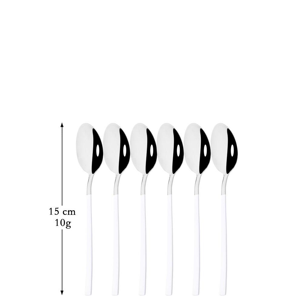 6Pcs Mirror Polished Stainless Steel Coffee Stirring Spoon Teaspoon Ice Cream Spoon Small Spoons Cutlery Set