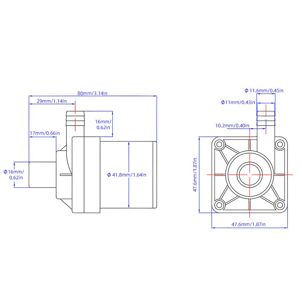 Бесщеточный водяной насос постоянного тока 12 В, малошумный, вход 0,79 дюйма и выход 0,39 дюйма, небольшой погружной усилитель