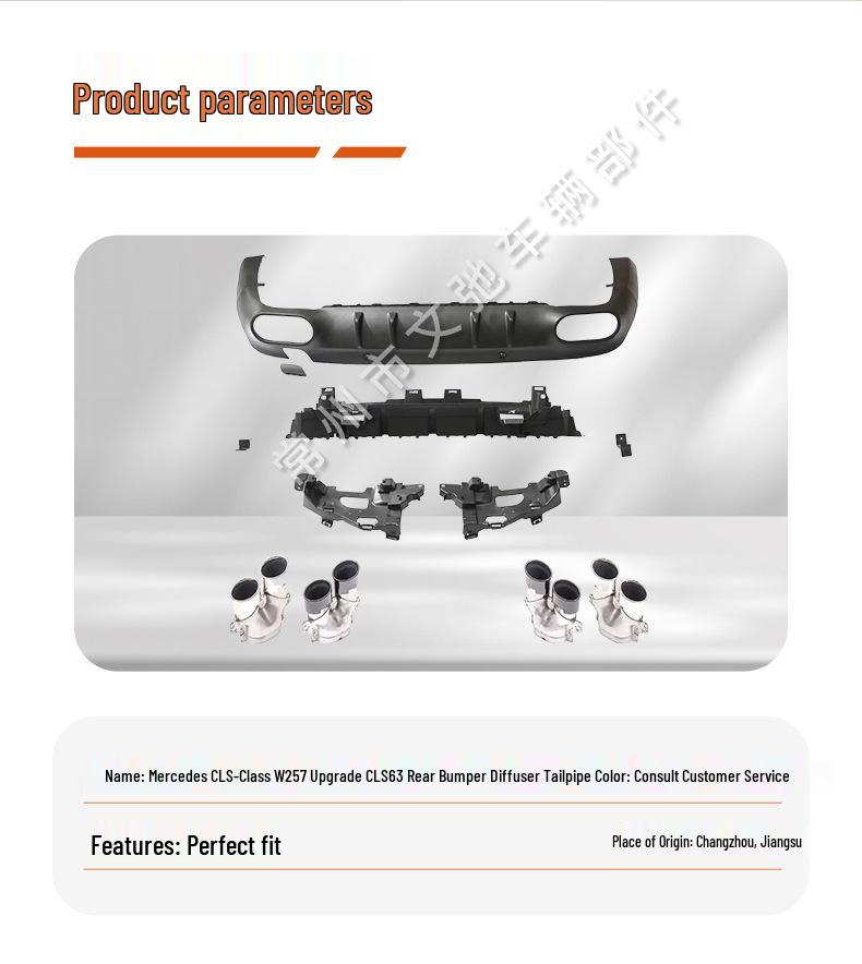 AMG CLS53/63 Rear Lip Tailpipe Diffuser Kit for 2018+ Mercedes-Benz CLS-Class W257