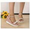 Fashion Women's Platform Sandals 2024 Summer Pearl High Heels Fashion Women's Wedge Sandals Beach Shoes