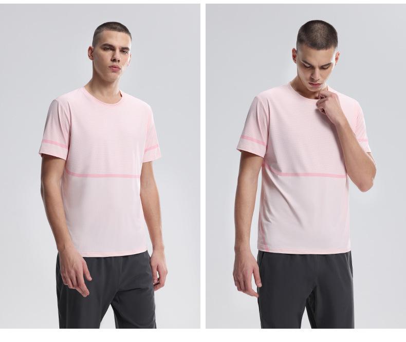 Мужская спортивная футболка из ледяного шелка с быстрым высыханием - Дышащая, с коротким рукавом, для летнего бега и тренировок