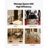 VEVOR Stanchion Post, 8 Pcs Crowd Control Barrier Set with 6 Black Velvet Ropes