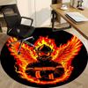 1pc Firefighter Phoenix Office Round Area Rug, Indoor Mat Suitable ForOffice, Under Office Chairs Bedroom Living Room Home Decor, Room Deco T037