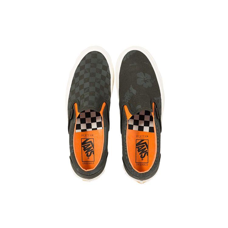 Портер-Ёсида и Ко. x Vans OG Classic Slip-On LX Forest Night Floral Checkerboard Унисекс Кроссовки Зеленый Черный-Чернила VN0A45JKWW6