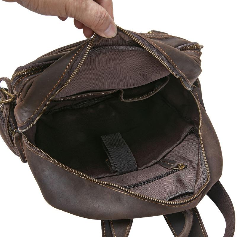 Рюкзак из натуральной кожи для мужчин, изготовленный вручную из натуральной коровьей кожи, повседневная дорожная мужская сумка