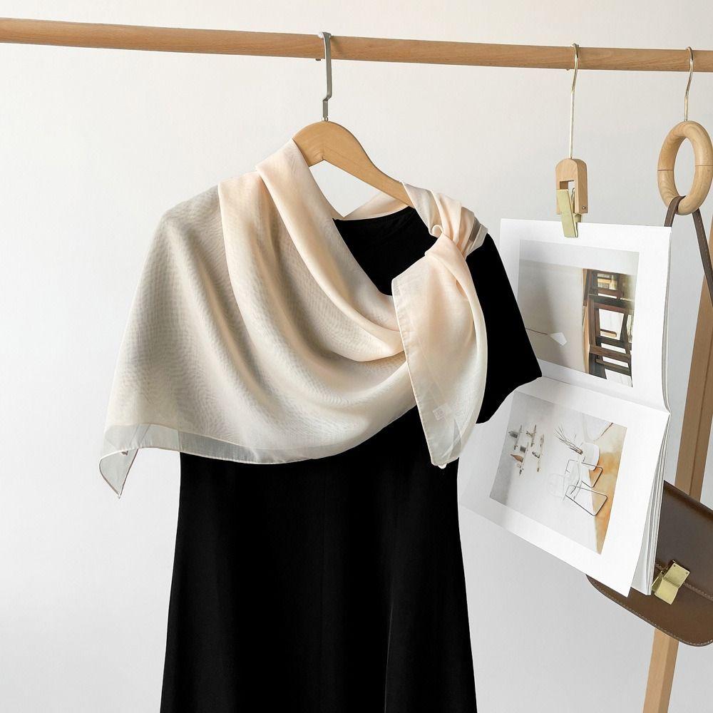 Solid Color Silk Scarves Thin Soft Fabric Bandana Scarf Elegant Square Scarves  Head Covering