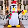 JOYFY 5 FT Christmas Inflatable Penguin Decoration with Built-in LEDs for Christmas Party Indoor Outdoor Décor