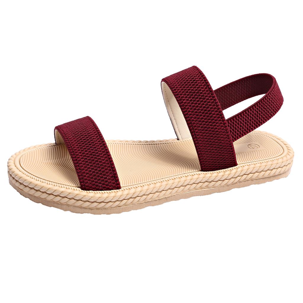 Lightweight Women's Flat Sandals Summer Fashion Elastic Band Roman Sandals Woman Comfortable Non Slip Beach Sandalias Mujer