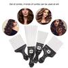 4PCS Black Comb Set Metal Curly Hair Black Suit Steel Needle Hairdressing