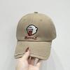 Fashion Japanese cartoon embroidery letter soft top versatile cap female edging old new spring and autumn couple baseball cap male