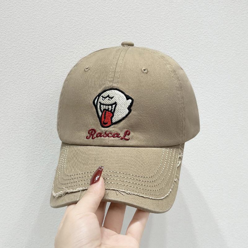 Fashion Japanese cartoon embroidery letter soft top versatile cap female edging old new spring and autumn couple baseball cap male