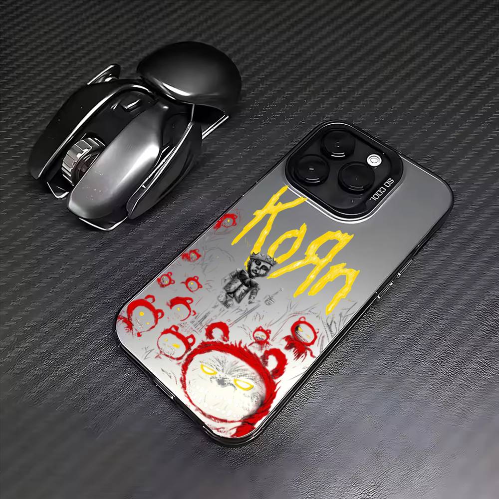 K-KornS Рок-группа Чехол для телефона Для iPhone17,16,15,14,13,12,11 Plus,Pro Max Цветной Посеребренный Внутренняя крышка
