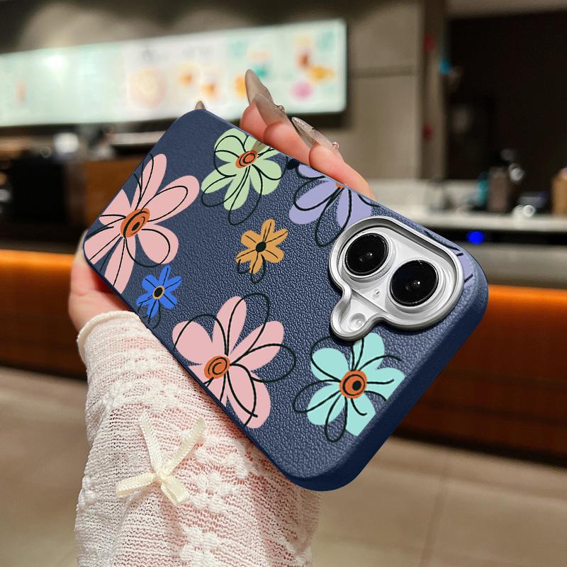 Простой цветочный узор матовый ударопрочный мягкий чехол для телефона iPhone 16 Pro Max 15 Pro 14 Plus 13 12 11 тонкий чехол-бампер из кожи TPU с текстурой