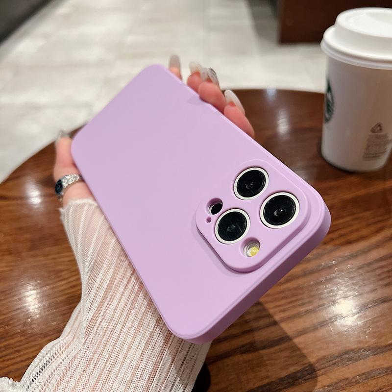 Liquid Silicone Shockproof Matte Case For iPhone 16E 16 Pro Max 15 Plus 14 Pro 13 12 11 Pure Color Slim Soft Anti-Fall Phone Cover