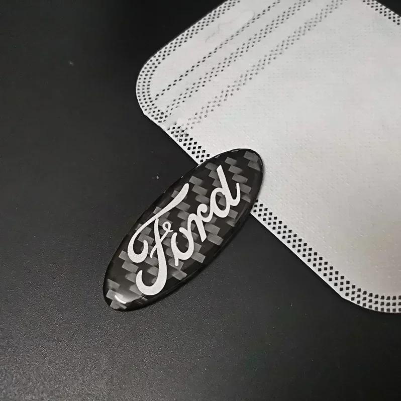 Car Sticker Carbon Fiber Car Steering Wheel Stickers for Ford Mondeo Mk3 Escape Ecosport Edge Focus Ranger Fiesta Kuga Roush Emb