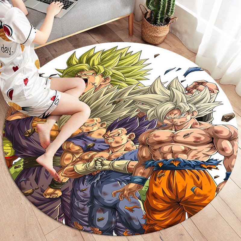 Dragon Ball Z Round Area Rug Carpet Rug For Living Room Bedroom Sofa Playroom Decor Nonslip Floor Mat