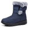 Women's Plush Winter Boots - Warm Lined Ankle Boots with Button Closure, Low Platform and Non Slip Sole, Casual Winter Shoes