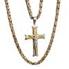 Мужская цепь с крестом из нержавеющей стали