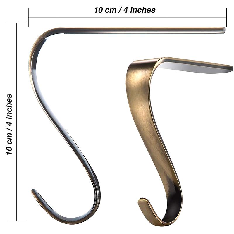 Крючок для рождественского носка, вешалка для камина, металлические зажимы, держатель для рождественских чулок, стойки, застежка для украшений, крючки для подвешивания праздничной елки