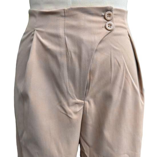 Женские брюки с высокой талией, прямые, широкие, в стиле OL Commuter, повседневные брюки с карманами, офисная одежда