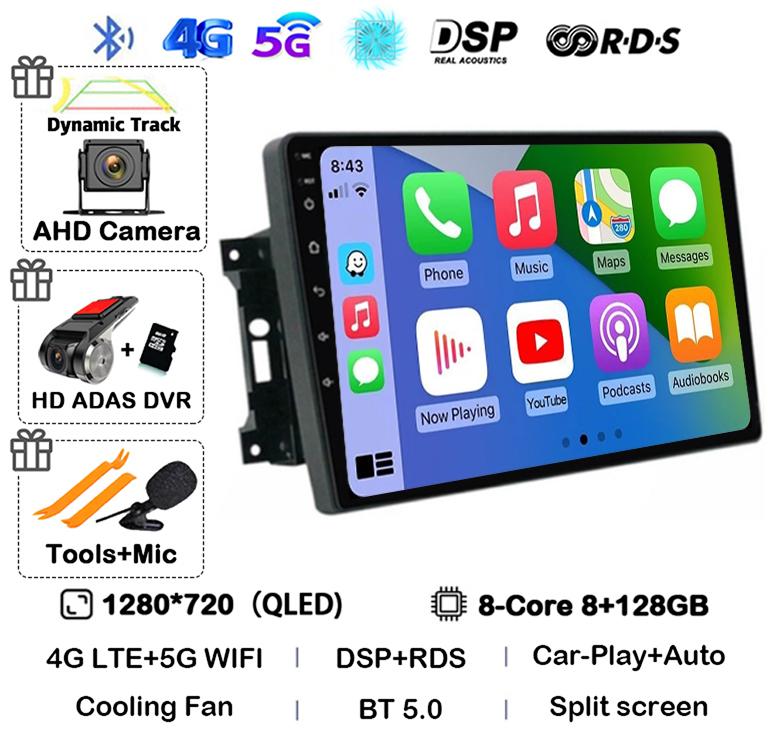Android 14 Автомобильное радио для Jeep Compass Grand Cherokee Wrangler Chrysler Sebring Town Country Dodge Charger Мультимедиа Стерео 2din