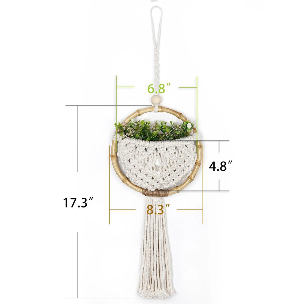 Macrame Wall Hanging Nordic Ins Door Wall Decoration Home Background Round Wall Tapestry Woven Flower Pot Dorm Room Decor Kanye