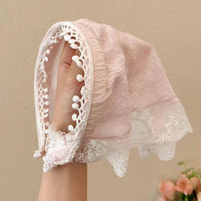 Fashionable Ladies' Lace Headband, Women's Scarf, Hair Tie, Headband, Integrated Silk Scarf