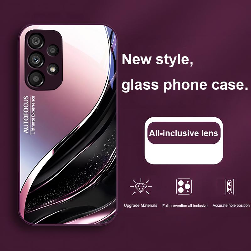 Черно-золотой абстрактный чехол из закаленного стекла для Samsung Galaxy S23 U Ltra 24 Plus S20 21 FE S25 Ultra A70 A72 73 51 52 53