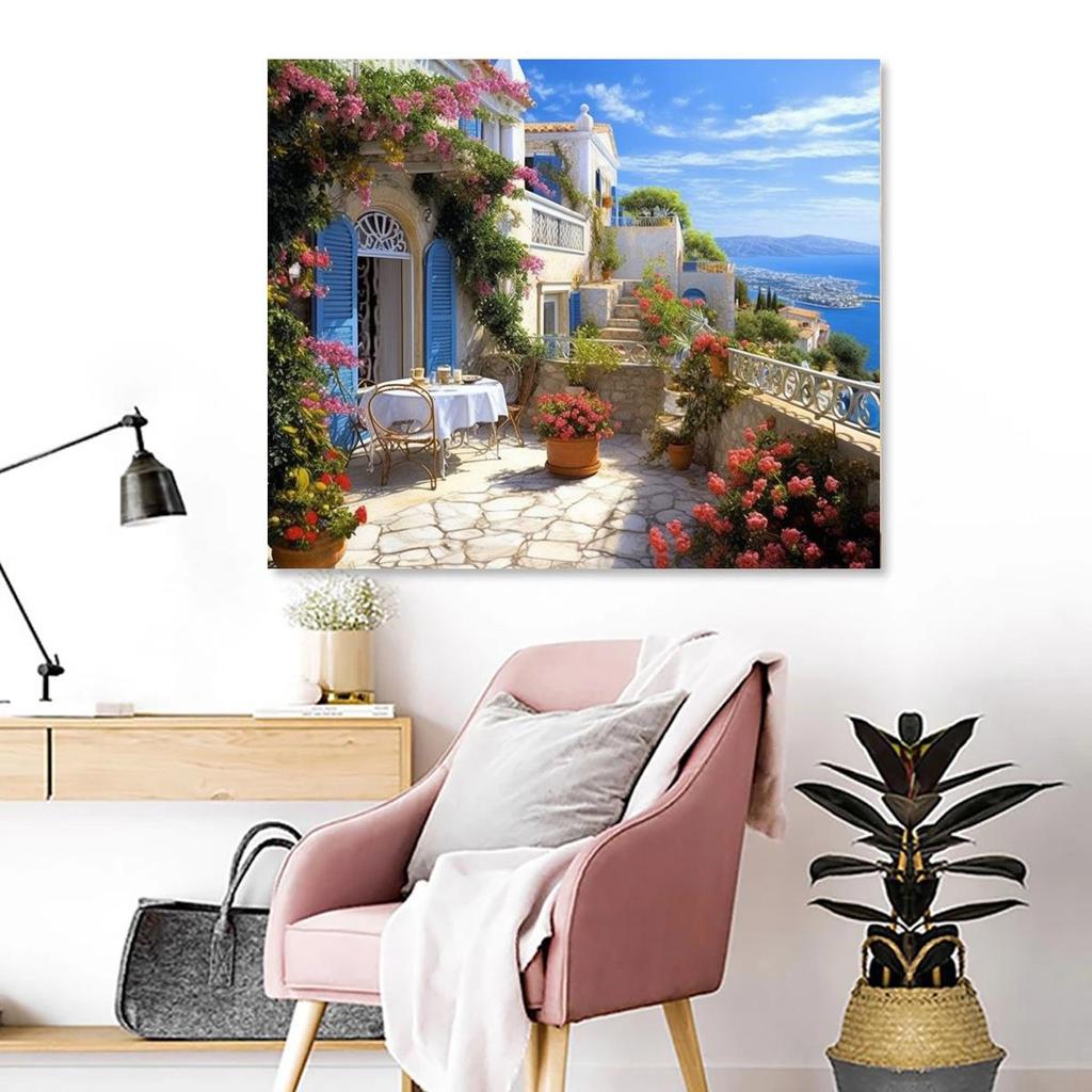 Рамка для акриловых фотографий по номерам, стартовые наборы, гавань, пейзаж, сделай сам, ручная роспись, рисунок по номерам, художественный подарок, 40x50 см