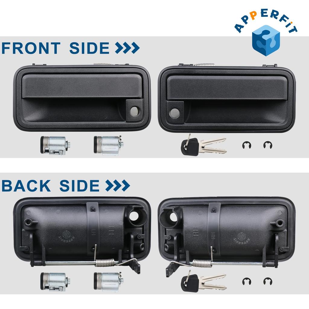 APPERFiT All Metal Exterior Door Handle with Lock Cylinder & Key for Chevy Tahoe