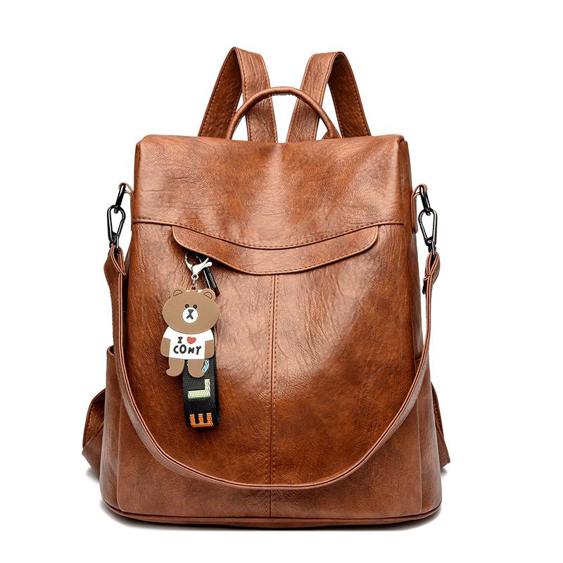 Женский небольшой рюкзак, многослойная сумка через плечо из мягкой кожи большой вместимости