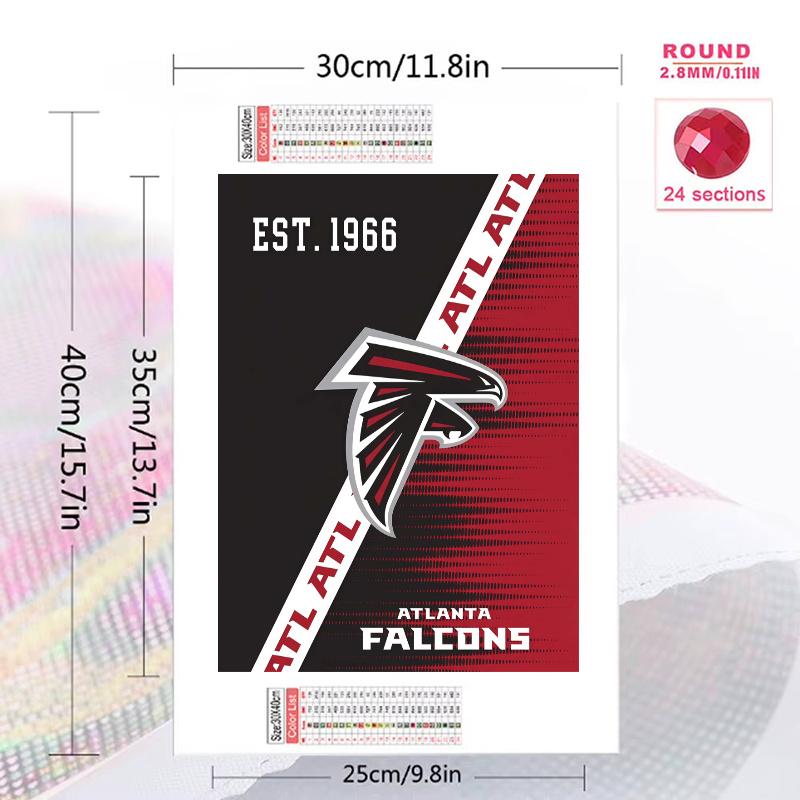 Atlanta Falcons 100% Round Full Drill 5D DIY Diamond Painting Embroidery Cross Stitch Rhinestone Décor