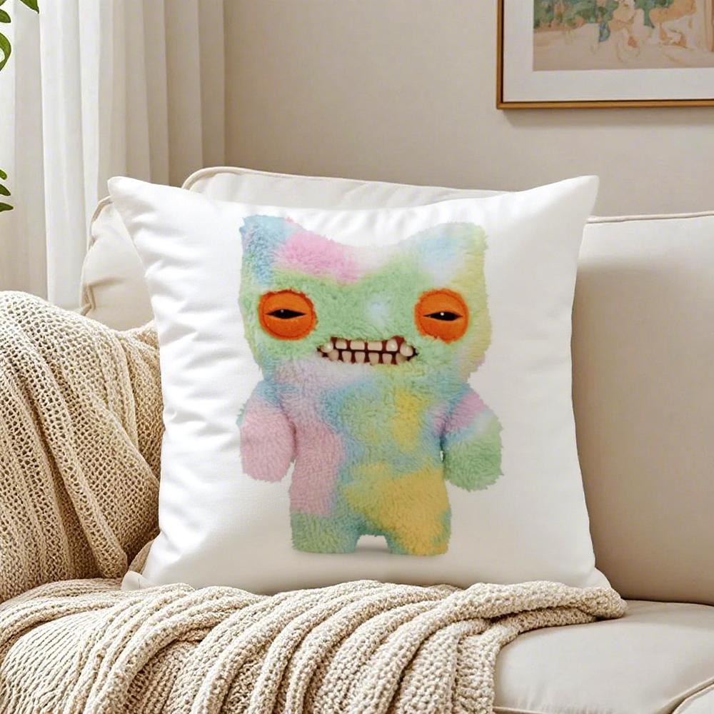 Weird Unique Toy FFuggler DDolls Cushion Cover Linen Pillowcase Soft  for Sofa Bed Home Room Decor