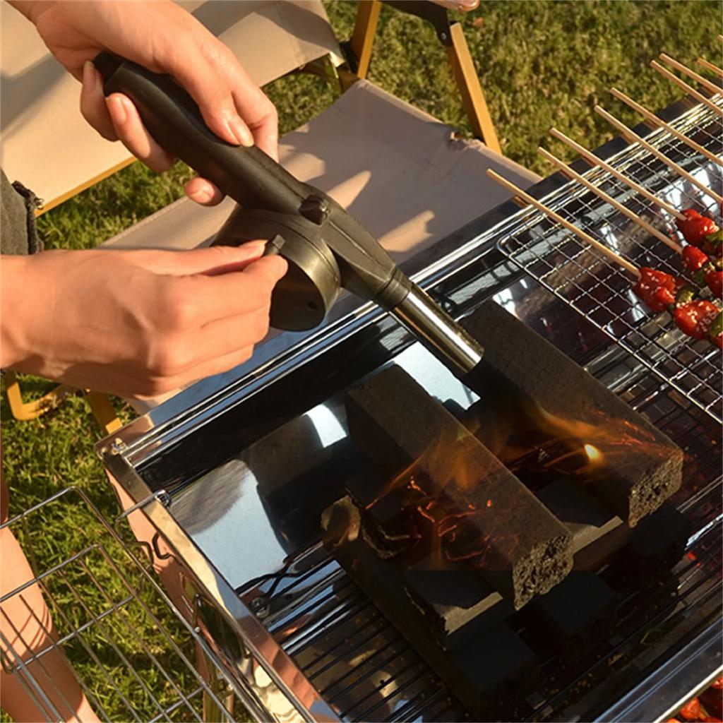 Черный ручной вентилятор для барбекю, мини-портативный вентилятор для гриля, кузнечные мехи для раздувания огня, аксессуары для пикника и кемпинга, уличные ручные инструменты