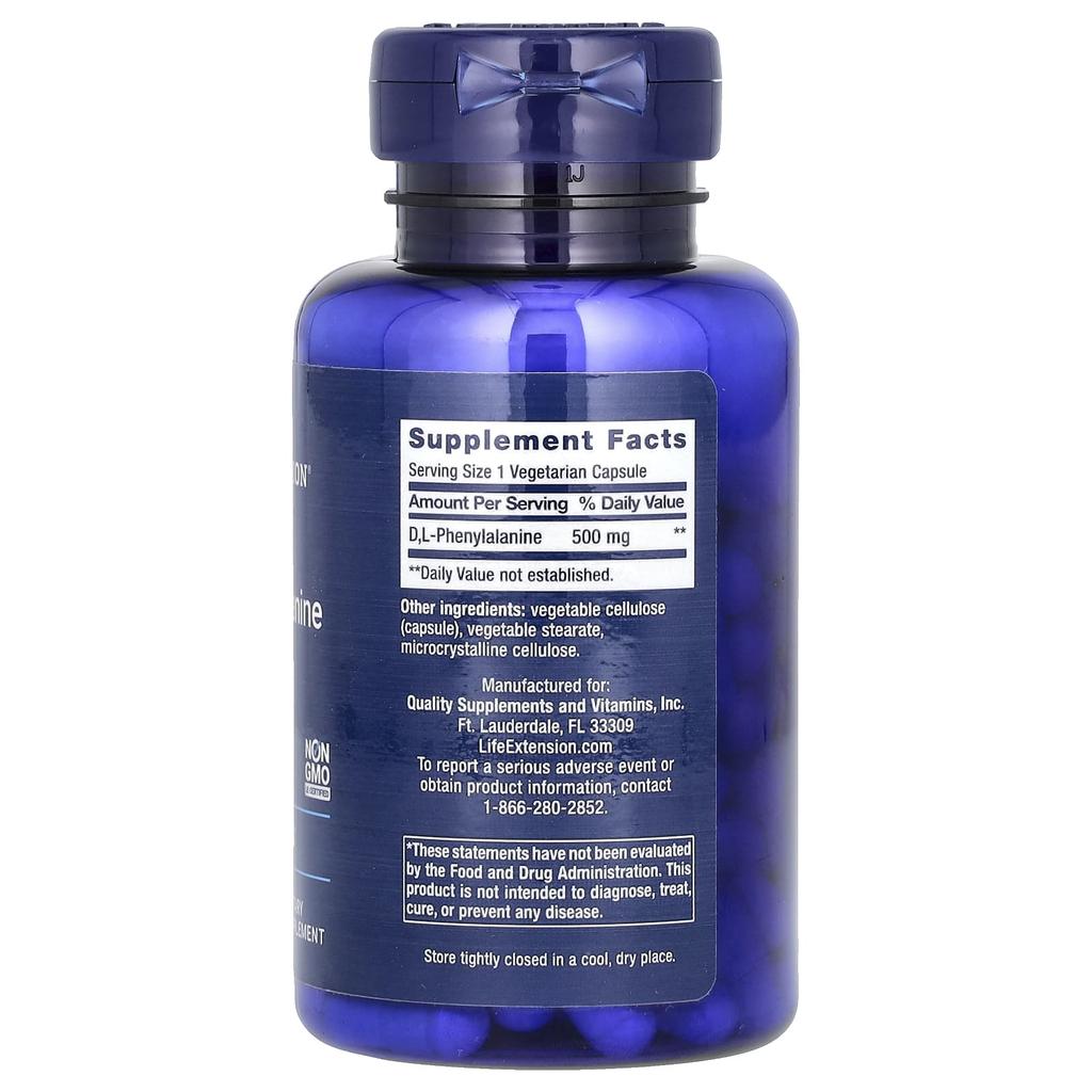 D, L-Phenylalanine, 500Mg, 100 Veggie Caps
