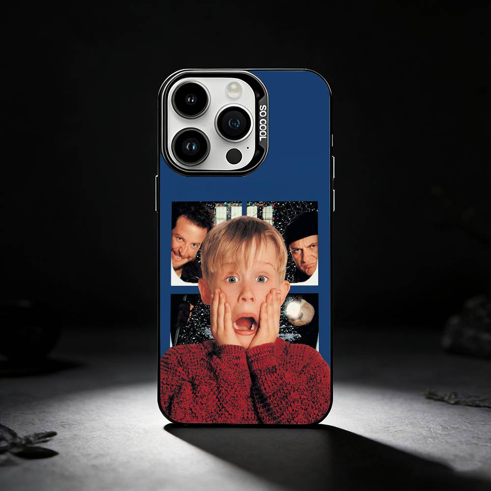 Funny TV Home Alone Phone Case For iPhone 17,16,15,14,13,12,11 Plus,Pro Max,XS,Colored silver phone case