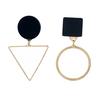 1 пара треугольных круглых геометрических серег, асимметричные серьги-капли, женские серьги для вечеринки