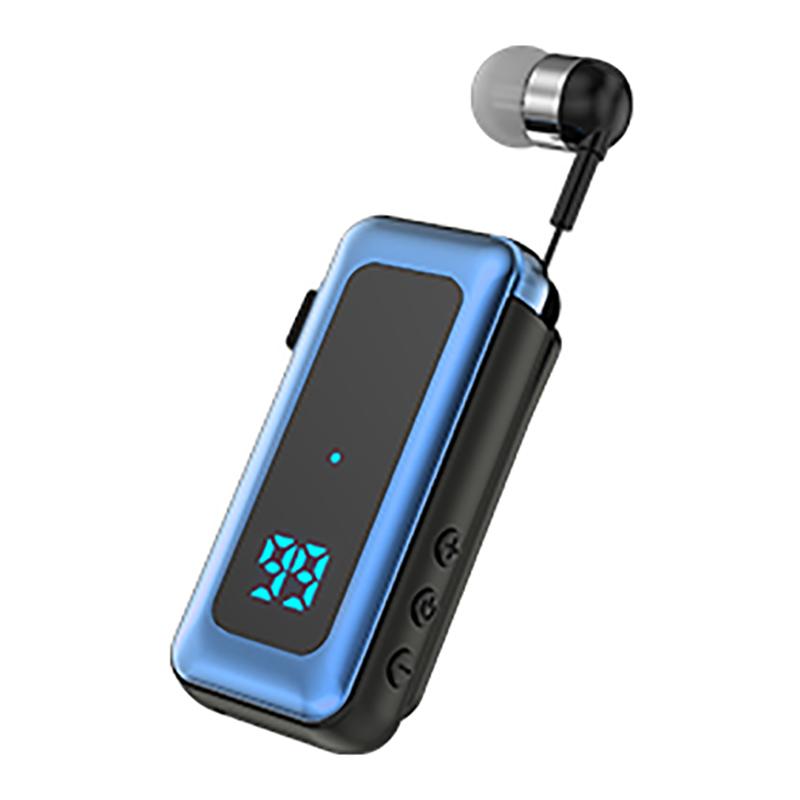 VAORLO Бизнес-наушники с зажимом для TF-карты, играющие по Bluetooth 5,4, с шумоподавлением, HD-наушники с цифровым дисплеем и микрофоном, гарнитура