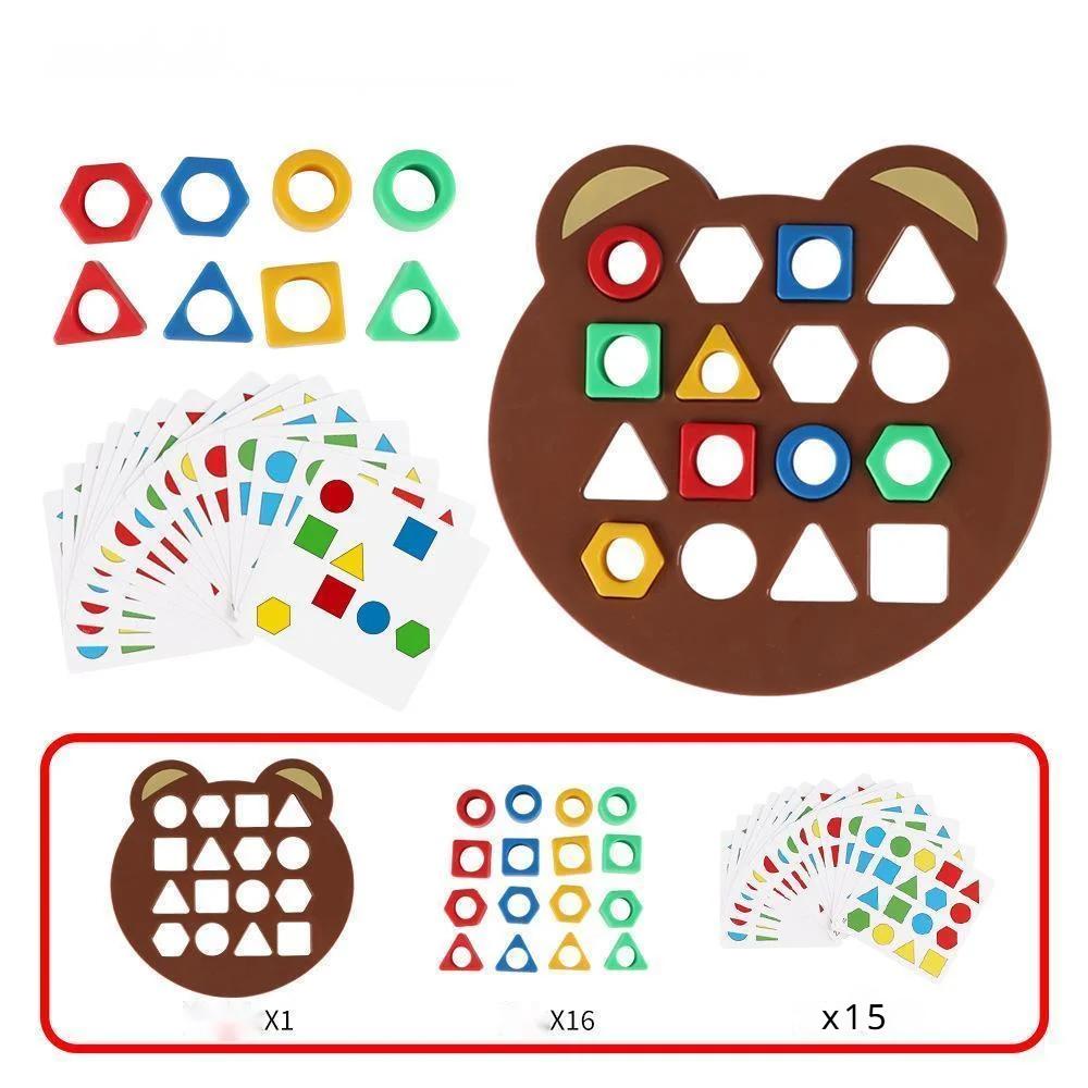DIY геометрическая форма, соответствующая цвету 3D головоломка, детская обучающая Монтессори, обучающая интерактивная боевая игра, игрушки для детей, подарок