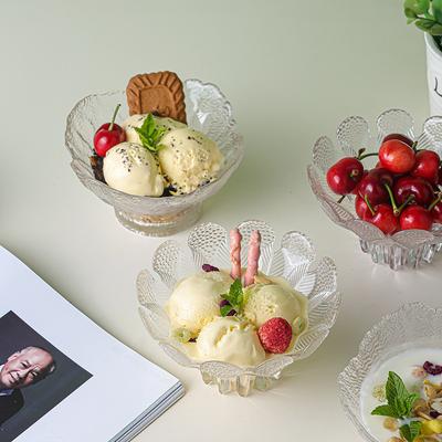 Минималистичная кружевная чашка для мороженого, креативный салат, прозрачная стеклянная пиала для мороженого, сок, молочный коктейль, десертная пиала для пудинга