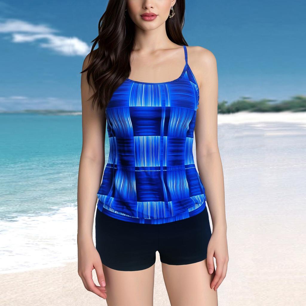 Женский сексуальный купальник с подтяжками и напечатанным раздельным купальником