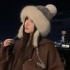 Plush Lei Feng Hat Women's Winter Thickened Warm Knitted Wool Hat Riding Ear Protection Cold Hat