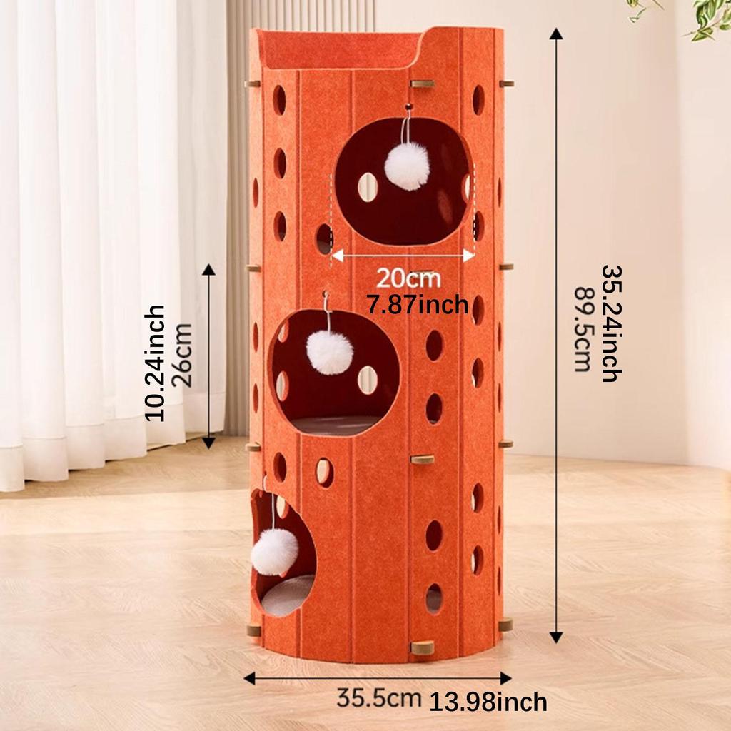 Cozy Cat Hideaway Playhouse with Scratching Features for All Ages