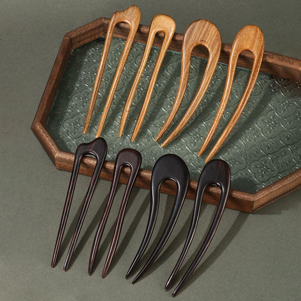 Vintage Wooden Hair Sticks Retro Ponytail Hair Bun Maker Headdress Hair Forks  Hair Accessories
