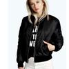 European and American New Style Solid Color Short Fashion Zipper Outer Jacket for Women